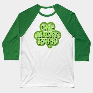 Fortunate Father: One Lucky Papa Emblem Baseball T-Shirt